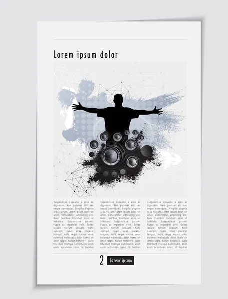 Music Magazine Brochure Layout Easy Editable — Stock Vector