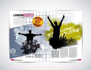 Müzik dergi, broşür düzeni düzenlenebilir için kolay