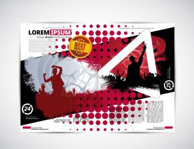 Müzik dergi, broşür düzeni düzenlenebilir için kolay