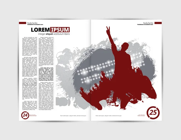 Rivista Musicale Layout Brochure Facile Modificare — Vettoriale Stock