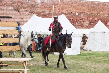 Czersk, Polonya - 23 Haziran, 2018: tarihsel piknik 