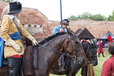 Czersk, Polonya - 23 Haziran, 2018: tarihsel piknik 