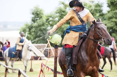 Czersk, Polonya - 23 Haziran, 2018: tarihsel piknik 