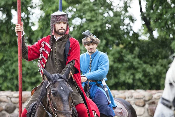 Czersk Polonia Junio 2018 Picnic Histórico Suecos Castillo Espectáculo Caballos — Foto de Stock