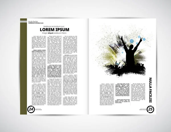 Revista Música Diseño Folleto Fácil Editar — Archivo Imágenes Vectoriales