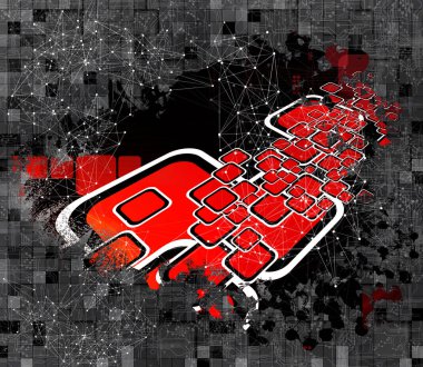 Dijital teknoloji arka plan, vektör çizim