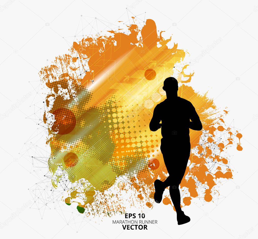 Fit young male jogger. Healthy lifestyle. Vector easy to editable.