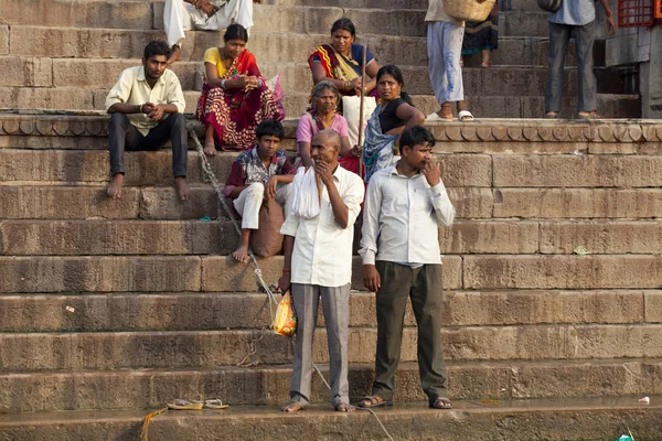 Varanasi Uttar Pradesh India Juli 2018 Unidentified Pelgrims Nemen Ritueel — Stockfoto