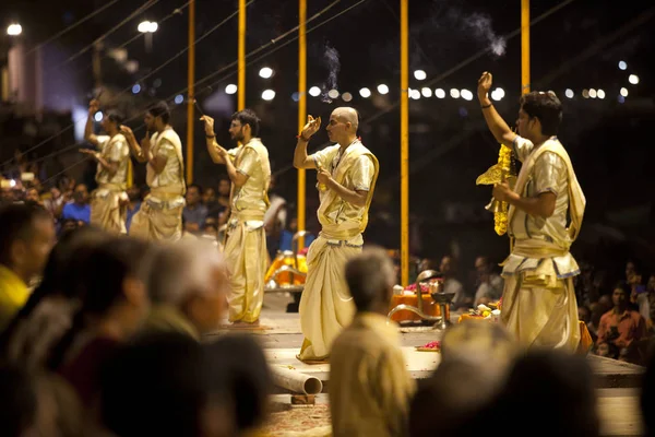 Varanasi Uttar Pradesh India Luglio 2018 Cerimonia Ganga Aarti Dasashvamedh — Foto Stock