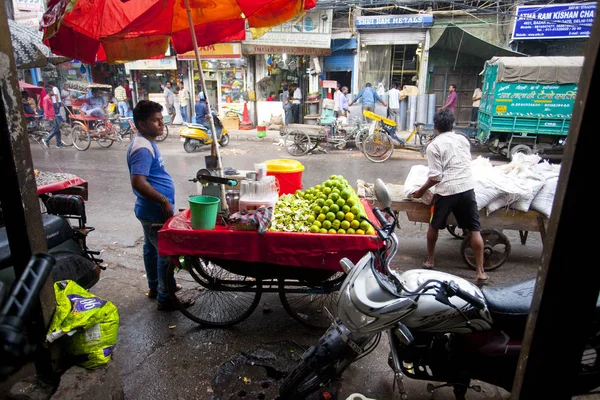 New Delhi Inde Juillet 2018 Vue Sur Rue Bondée Avec — Photo