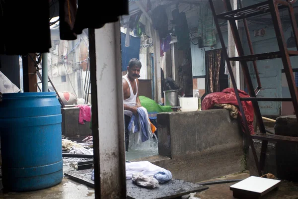 Mumbai India Juli 2018 Binnen Mening Van Openlucht Kleding Wassen — Stockfoto