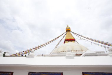 Boudha Stupa Boudhanath, Katmandu, Nepal olarak. UNESCO Dünya Miras Listesi 