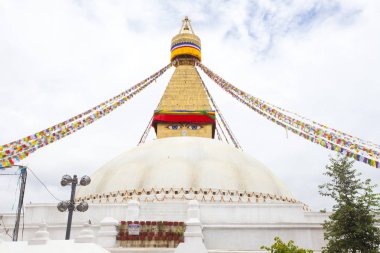 Boudha Stupa Boudhanath, Katmandu, Nepal olarak. UNESCO Dünya Miras Listesi 