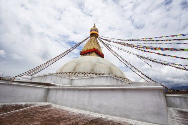 Boudha Stupa Boudhanath, Katmandu, Nepal olarak. UNESCO Dünya Miras Listesi 