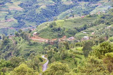 Nagarkot, Nepal gündoğumu. Himalaya Dağları görünümü.