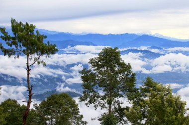 Nagarkot, Nepal gündoğumu. Himalaya Dağları görünümü.