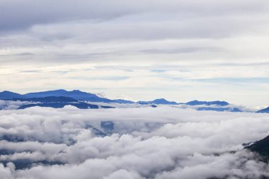Nagarkot, Nepal gündoğumu. Himalaya Dağları görünümü.