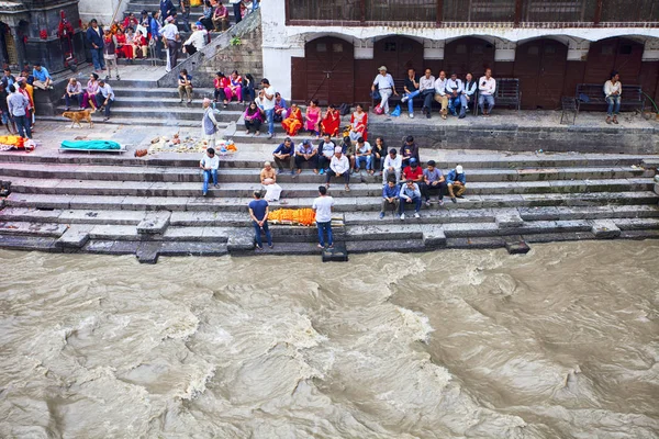 Kathmandu Nepal Juli 2018 Tempel Crematorium Pashupatinath Mensen Geloven Dat — Stockfoto