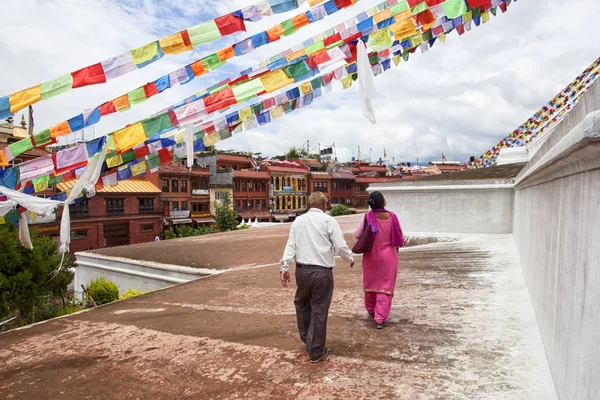 Kathmandu Nepal July 2018 Boudha Stupa Boudhanath Kathmandu Nepal Unesco — Stock Photo, Image