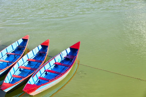 Kleine Holzboote Auf Dem Phewa See Pokhara Nepal — Stockfoto