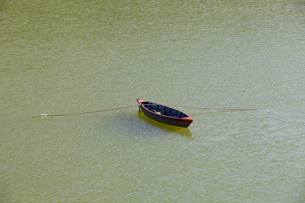 Kleines Holzboot Auf Dem Phewa See Pokhara Nepal — Stockfoto
