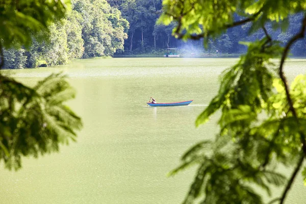 Malá Dřevěná Loď Jezera Phewa Pokhara Nepál — Stock fotografie