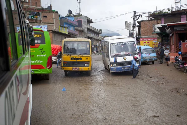 Kathmandu Nepal Июля 2018 Года Популярные Красочные Грузовики Оформлены Непальском — стоковое фото