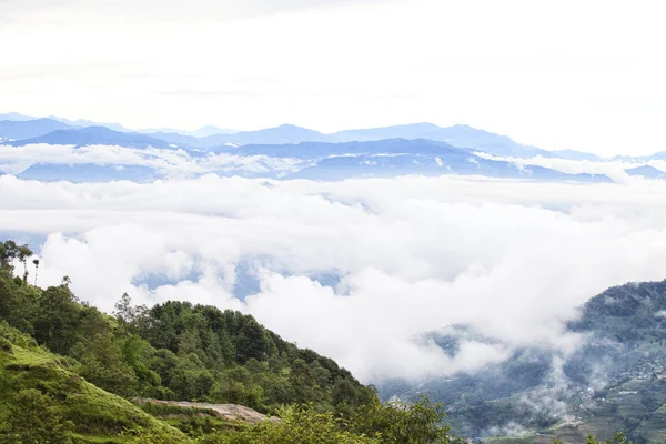 Salida Del Sol Nagarkot Nepal Vistas Las Montañas Himalaya — Foto de Stock