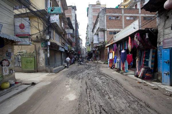 Kathmandu Nepal Julho 2018 Rua Distrito Thamel Katmandu Thamel Distrito — Fotografia de Stock