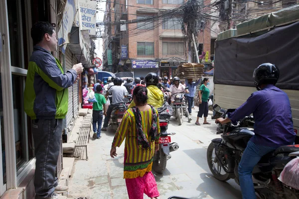 Kathmandu Nepal Julio 2018 Calle Distrito Thamel Katmandú Thamel Una — Foto de Stock