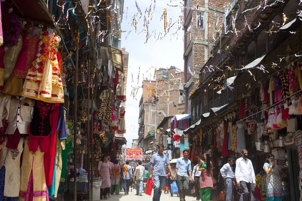 Kathmandu Nepal Juli 2018 Straße Thamel Distrikt Kathmandu Thamel Ist — Stockfoto