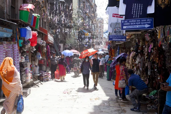 Kathmandu Nepal July 2018 Street Thamel District Kathmandu Thamel Tourist — Stock Photo, Image