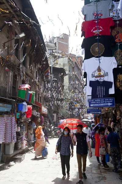 Kathmandu Nepal Lipca 2018 Street Dzielnicy Thamel Katmandu Thamel Turystycznej — Zdjęcie stockowe