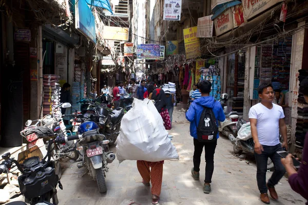 Kathmandu Nepal Iulie 2018 Strada Din Districtul Thamel Kathmandu Thamel — Fotografie, imagine de stoc