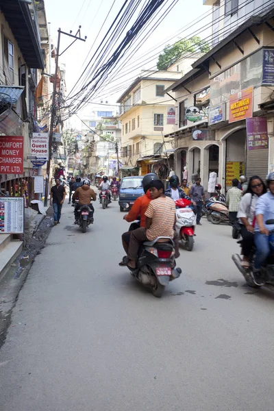 Kathmandu Nepal Julio 2018 Calle Distrito Thamel Katmandú Thamel Una — Foto de Stock