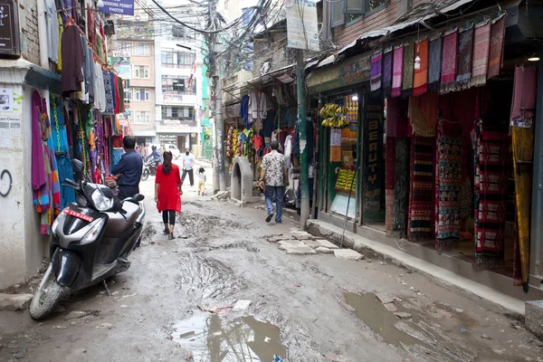 Kathmandu Nepál Července 2018 Ulice Čtvrti Thamel Kathmandu Thamel Turistická — Stock fotografie