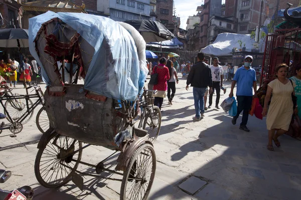 Kathmandu Nepal Juli 2018 Straße Thamel Distrikt Kathmandu Thamel Ist — Stockfoto