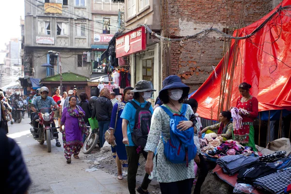 Kathmandu Nepál Července 2018 Ulice Čtvrti Thamel Kathmandu Thamel Turistická — Stock fotografie