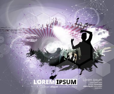 Büyük müzik etkinliği. Poster veya afiş için arkaplan hazır. 