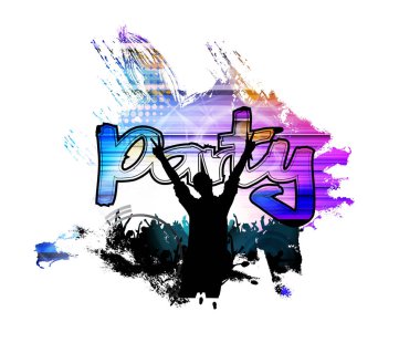 Disko parti kutlama poster - vektör çizim