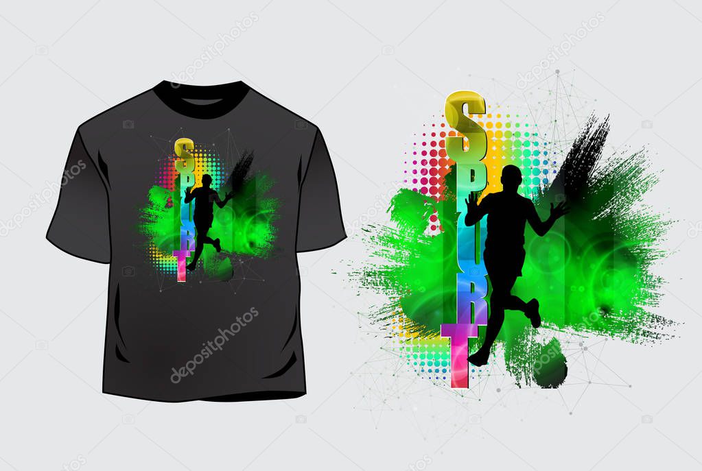T-shirt template, easy to editable vector