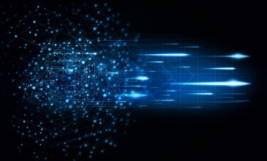 Soyut dijital teknoloji arkaplanının 3B görüntülenmesi