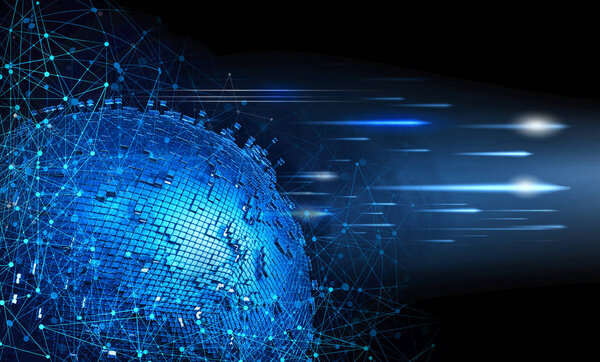 3D rendering of abstract digital technology background