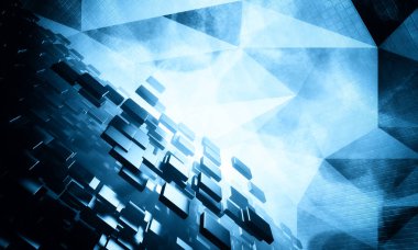 Soyut dijital teknoloji arkaplanının 3B görüntülenmesi