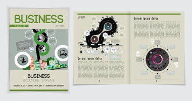 İş dergi, broşür düzeni düzenlenebilir için kolay
