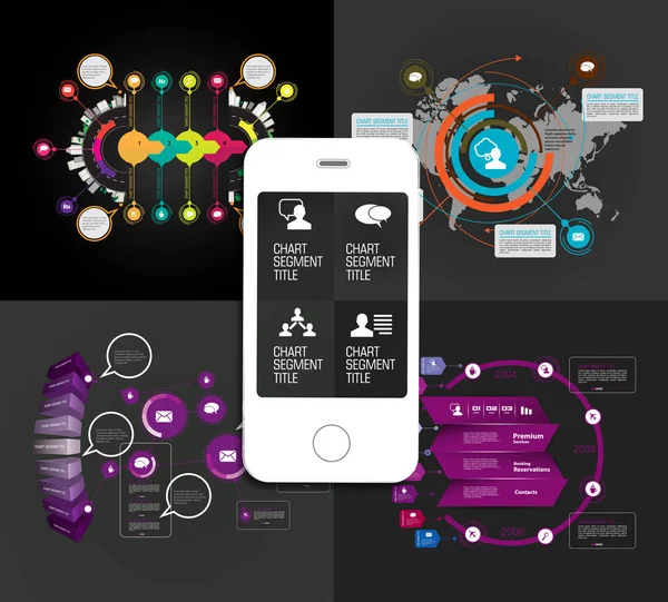 Infographics Sablonok Vektoros Illusztráció — Stock Vector