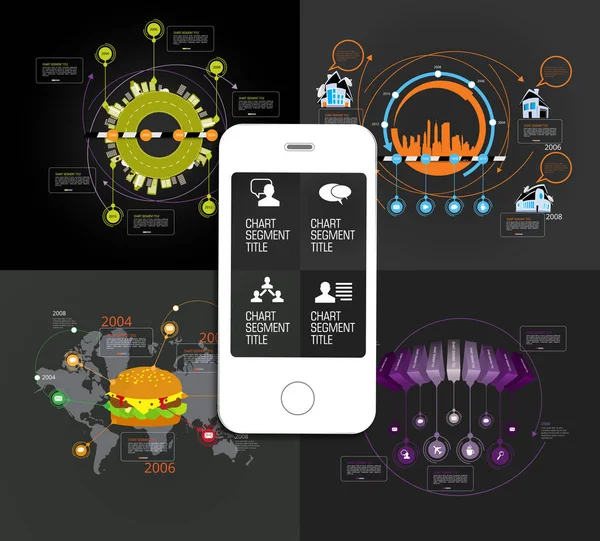Infographics Sablonok Vektoros Illusztráció — Stock Vector