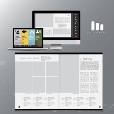 Kurumsal kitapçık veya sunu şablonları. El ilanı, kullanmak için kolay vektör.