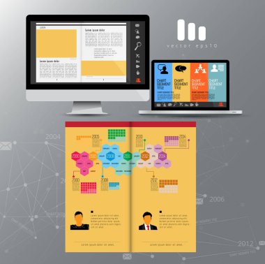 Kurumsal kitapçık veya sunu şablonları. El ilanı, kullanmak için kolay vektör.