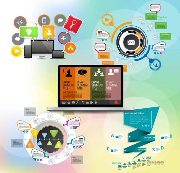 Elementos Vectoriales Infográficos Para Ilustración Empresarial — Vector de stock